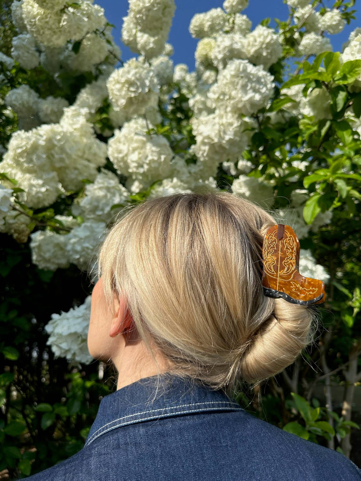 Hand-painted Western Cowboy Boot Claw Hair Clip | Eco: Brown
