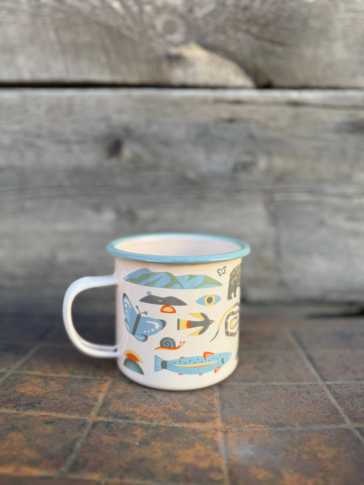 Mountain Stream Enamel Coffee Mug