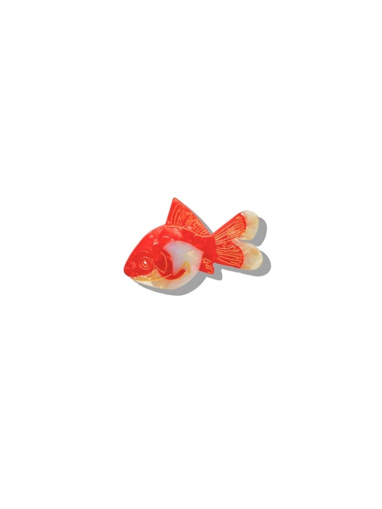 Hand-painted Goldfish Brooch Pin