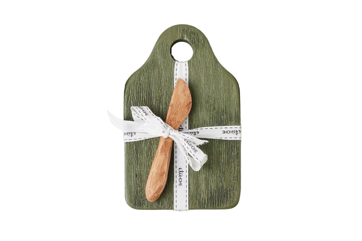 Small Dutch Cheese Board with Spreader - Spruce Green