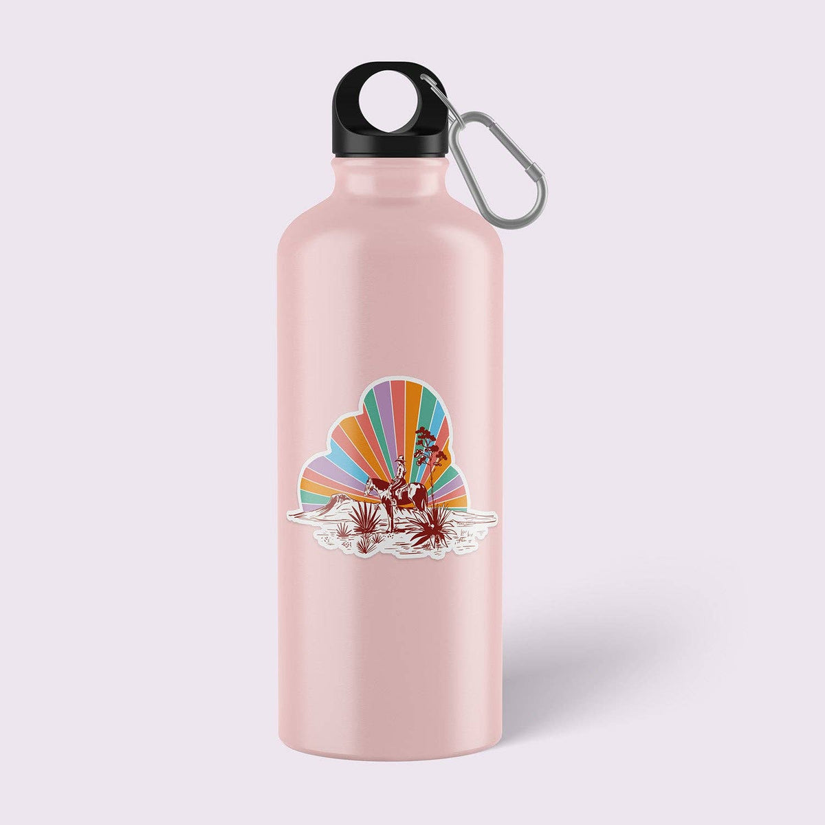 Rainbow Sunset Cowgirl Sticker