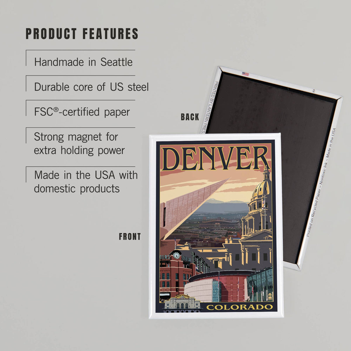 Denver, Colorado, Skyline View Magnet