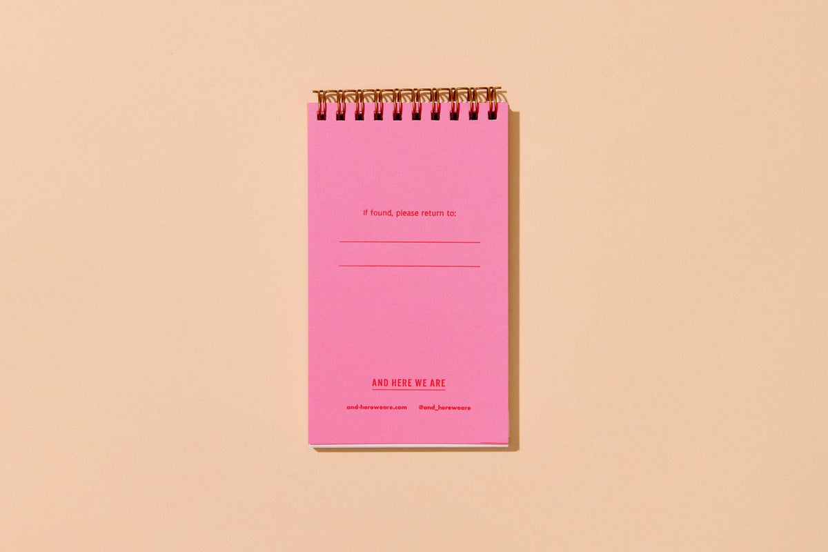 Modern Pasta Small Letterpress Spiral Notebook — Farfalle