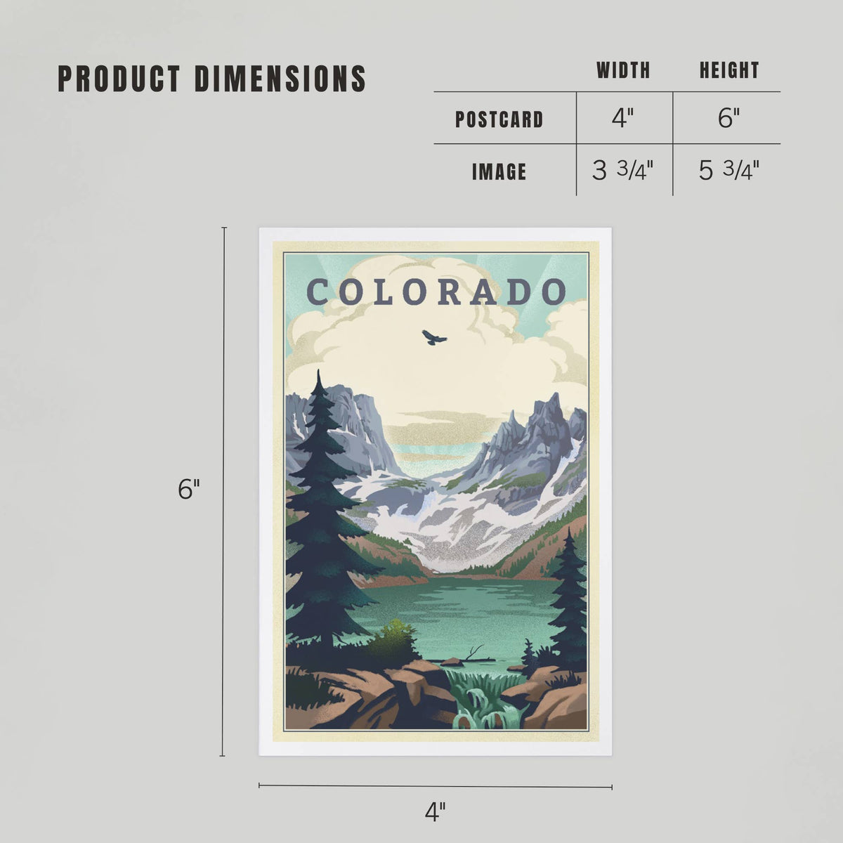 Colorado Lake Lithograph Postcard