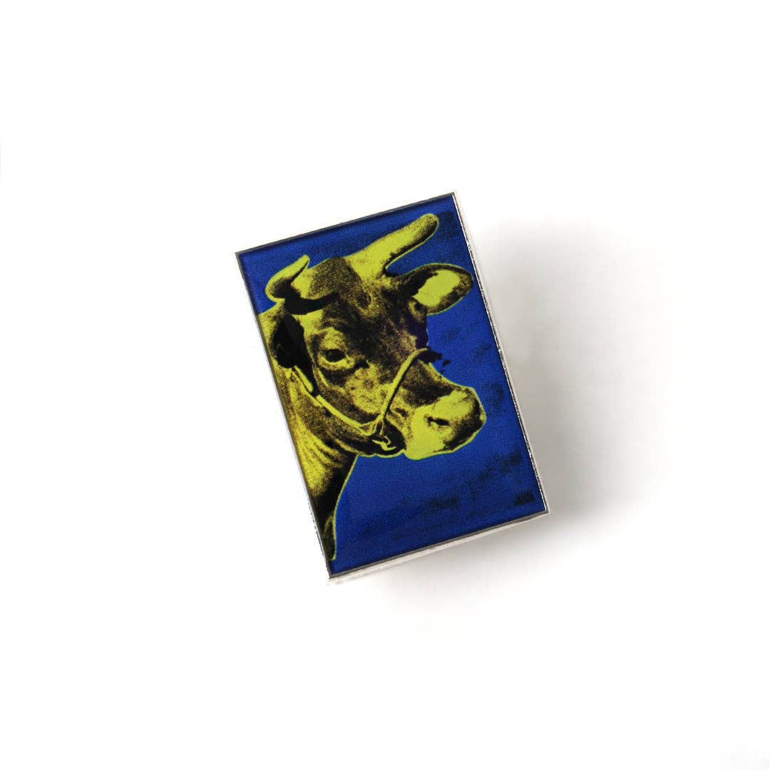 Warhol Cows Yellow/Purple Pin