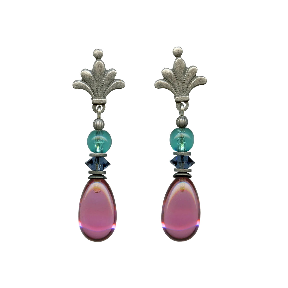 Fleur de Lis and Raindrops Post Earrings