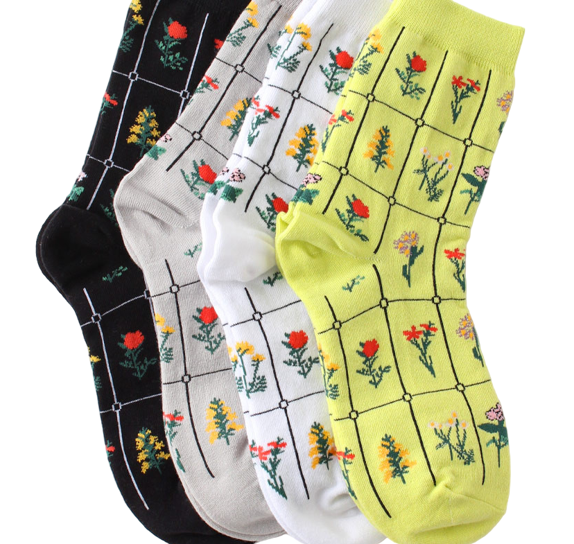 Womens Garden Print Socks