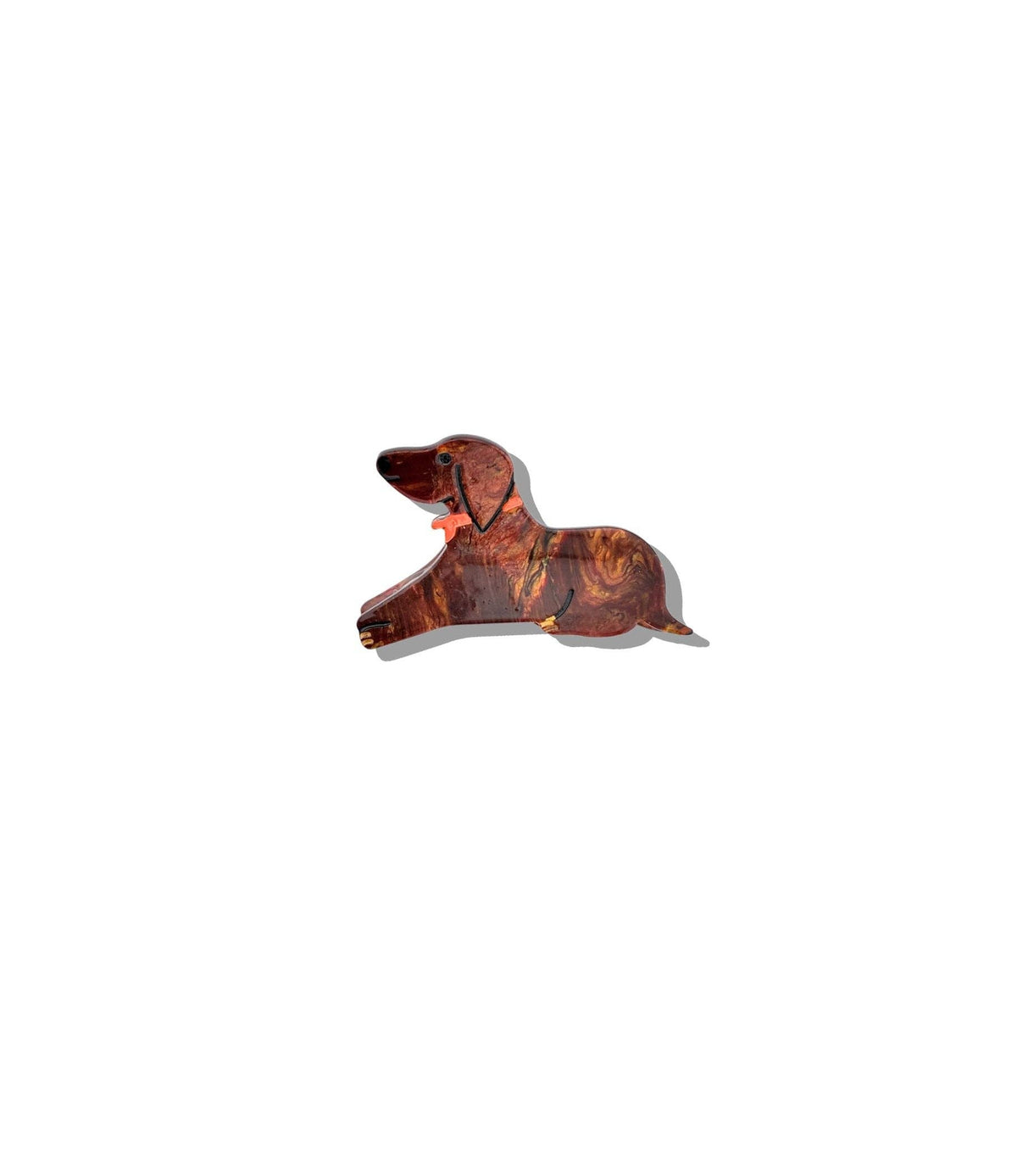 Hand-Painted Mini Dachshund Claw Hair Clip