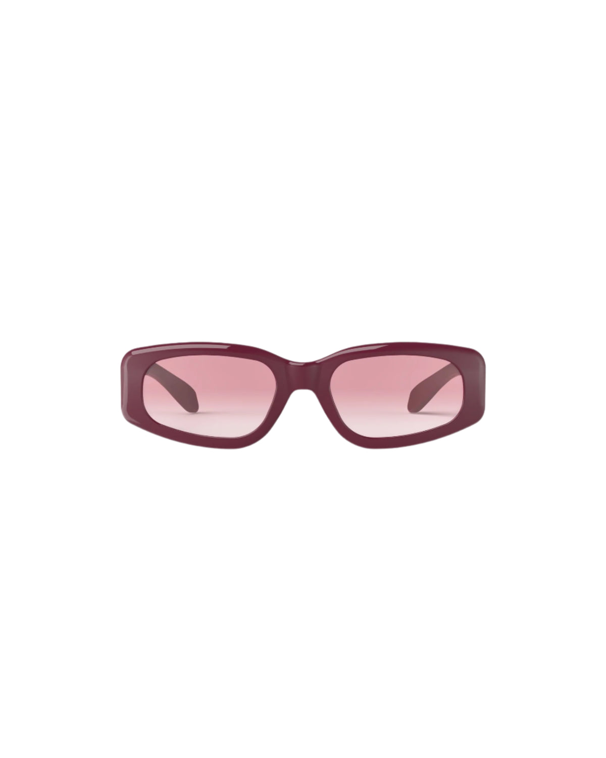 Burgundy oval frames with pink lenses