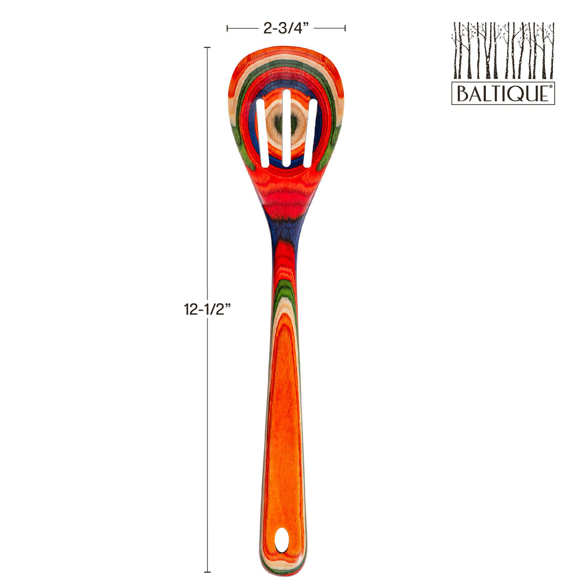 Baltique® Marrakesh Colorful Wooden Slotted Spoon, 12.5"