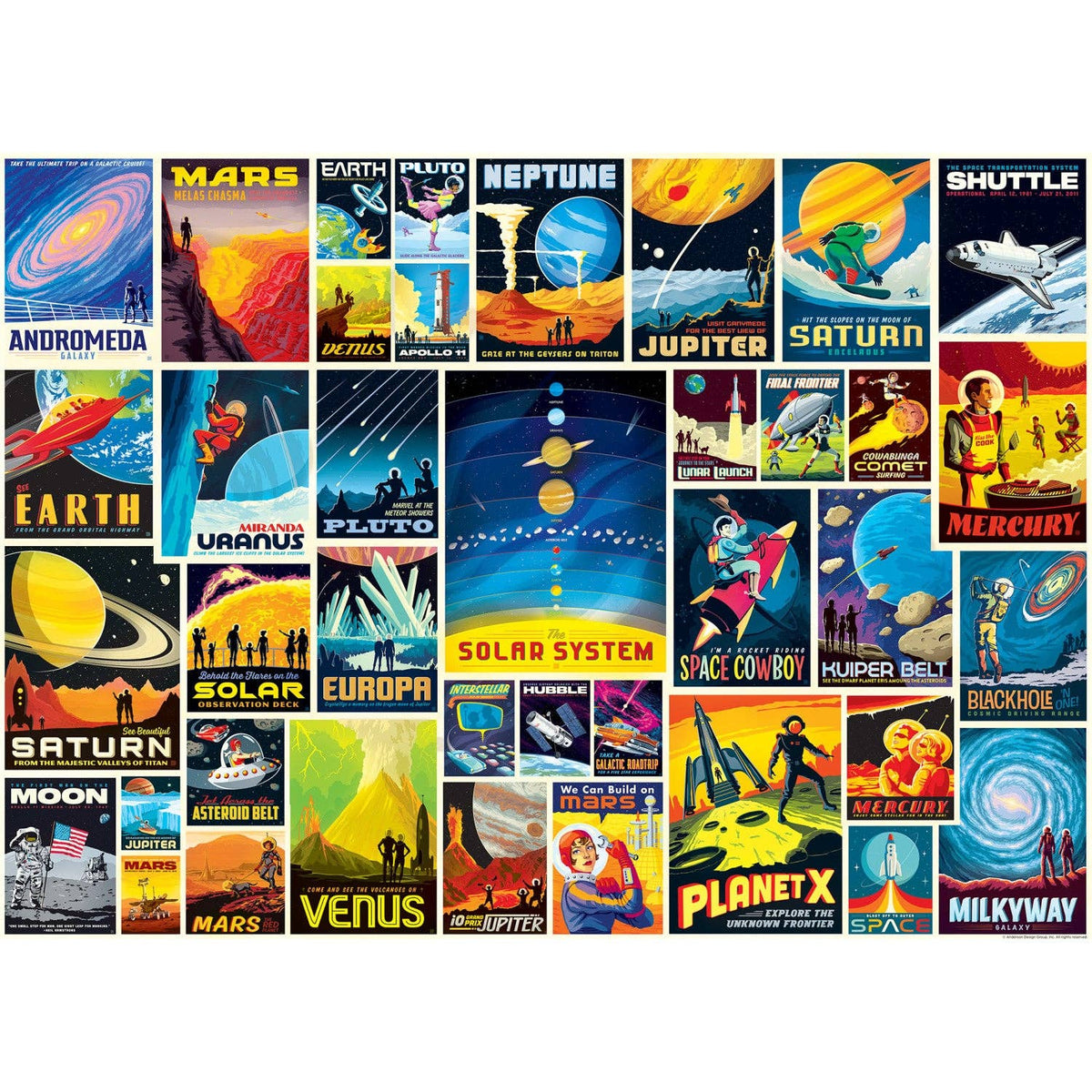 Space Travel - Vintage Posters - 1000 Piece Jigsaw Puzzle