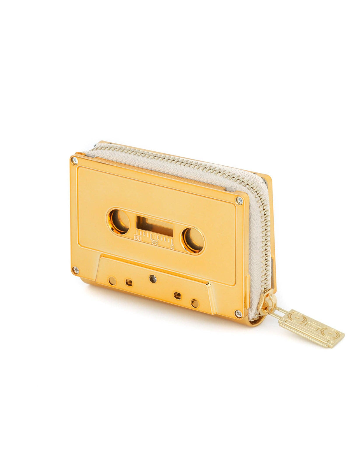 Gold Chrome Cassette Tape Wallet | Cute Metallic Retro Gifts