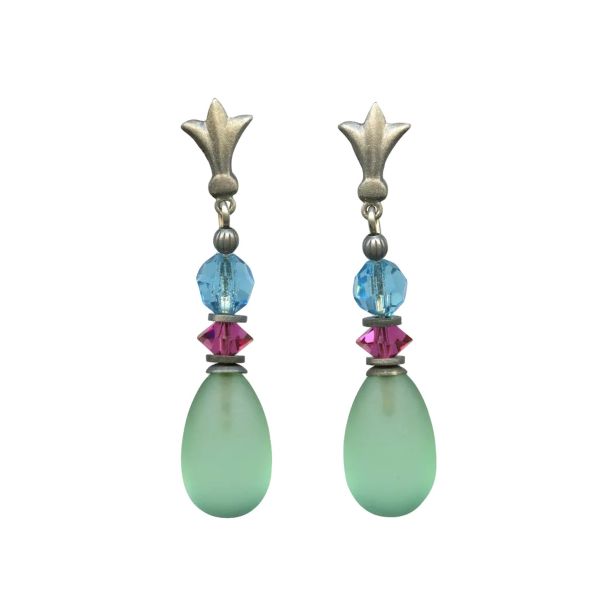 Fleur de Lis and Raindrops Post Earrings