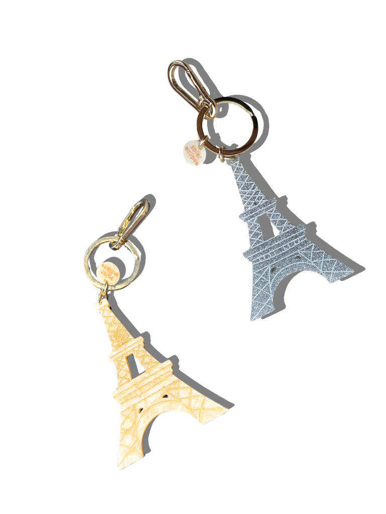 Hand-painted Eiffel Tower Bag Charm + Keychain