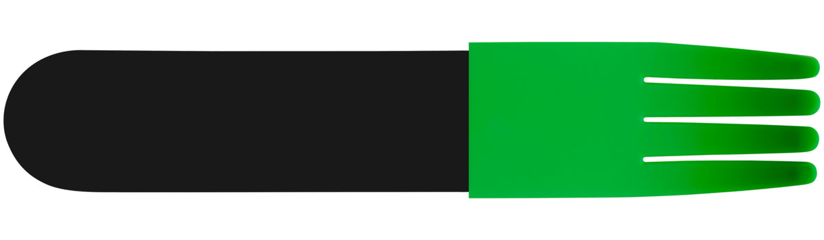 Black Acrylic Fork, Grass Green Silicone Sleeve