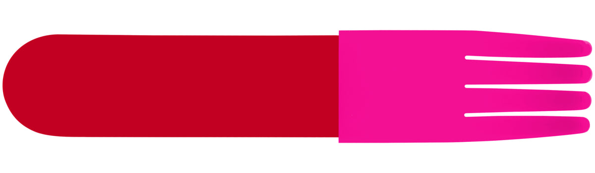 Red Acrylic Fork, Hot Pink Silicone Sleeve