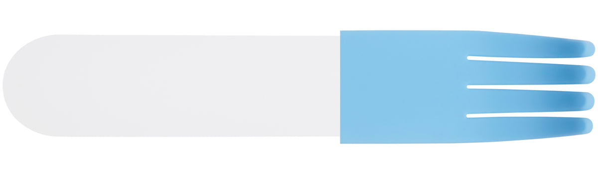 Frosted Acrylic Fork, Light Blue Silicone Sleeve