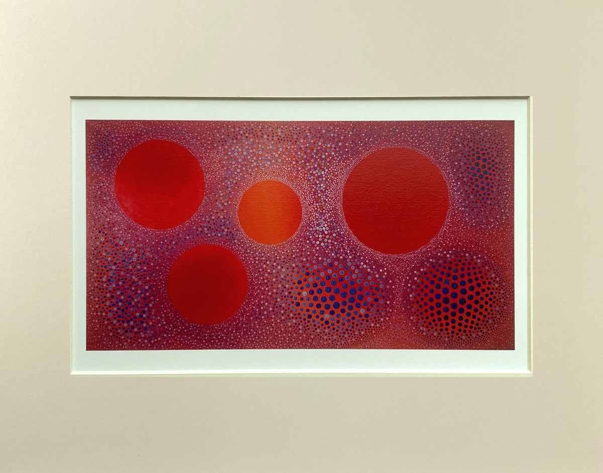 Four Suns in Space Matted Print