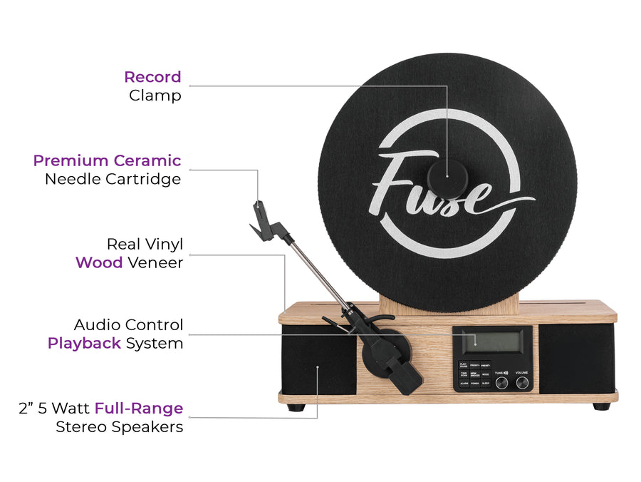 Fuse Wrap Vertical Record Player with Bluetooth