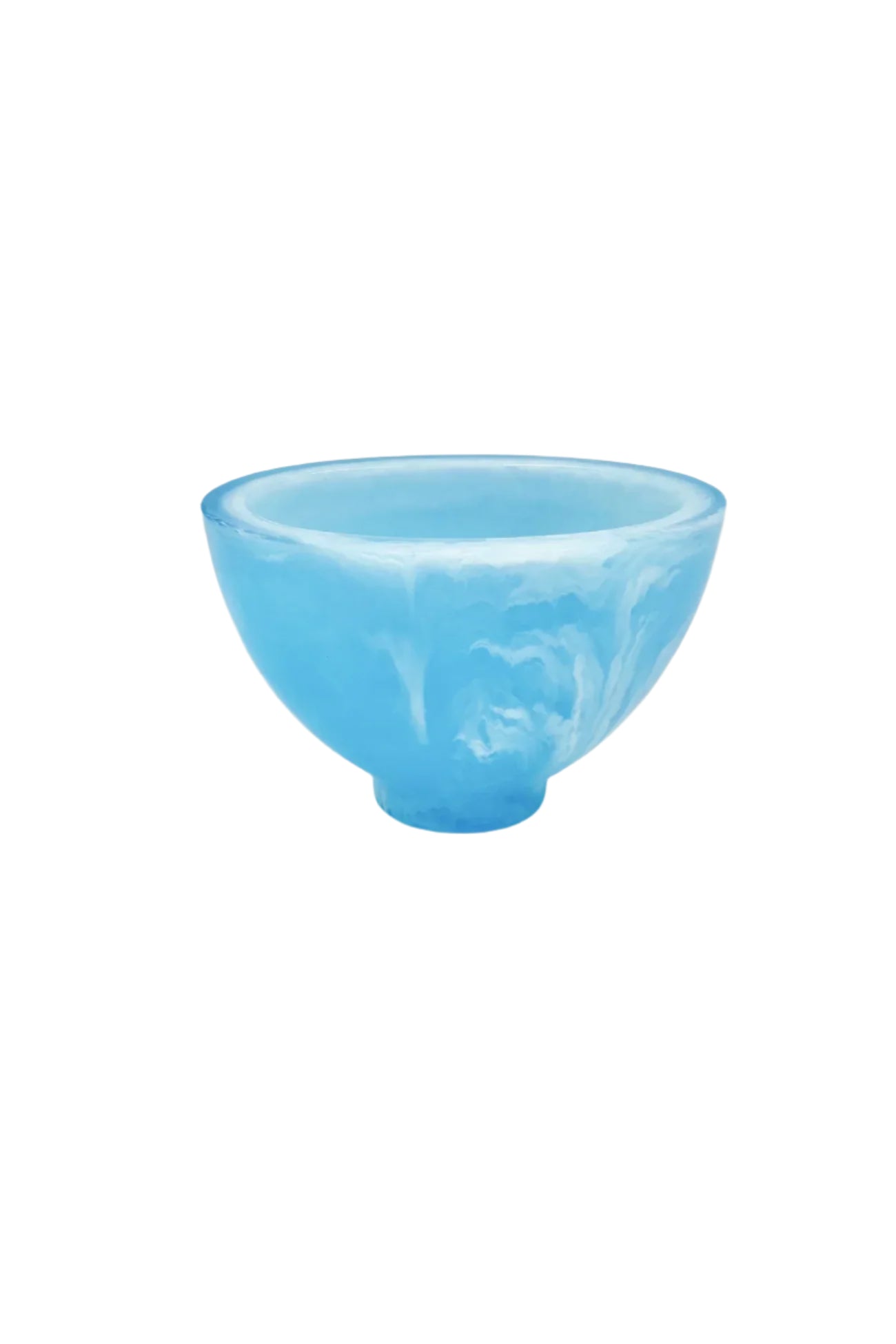 Blue bowl with white swirls