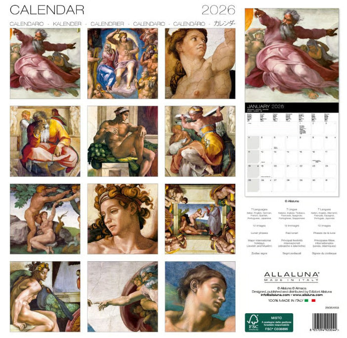 Michelangelo 2026 Wall Calendar