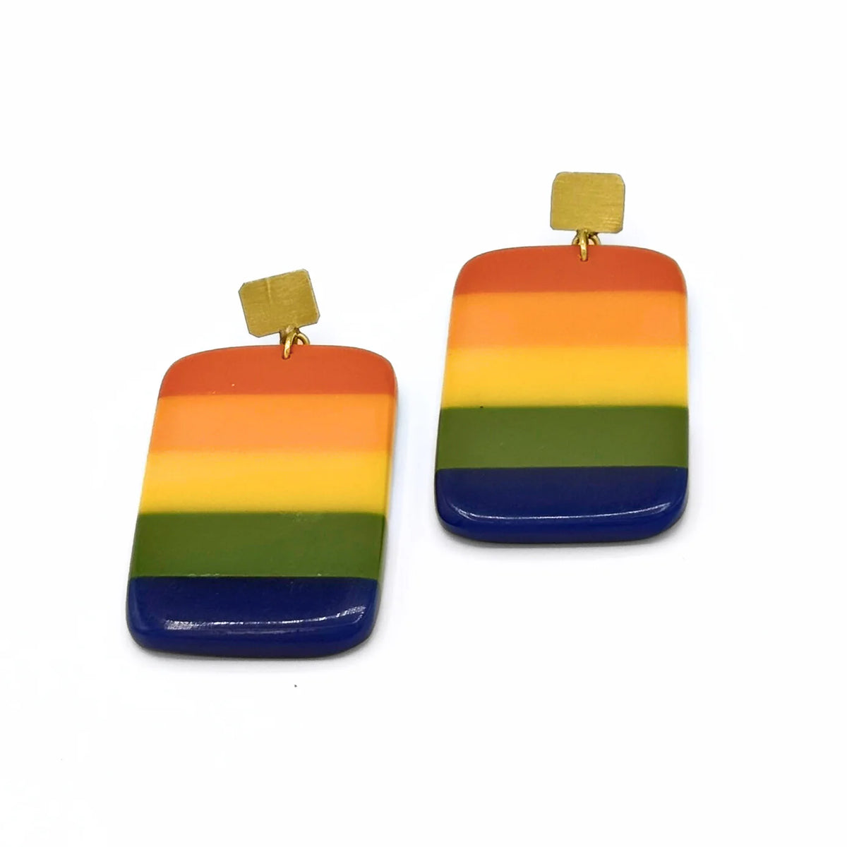 Rainbow Resin Earrings