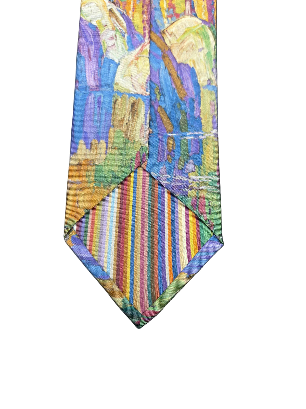 "Mountain" Tie with Coordinating Stripe on Back