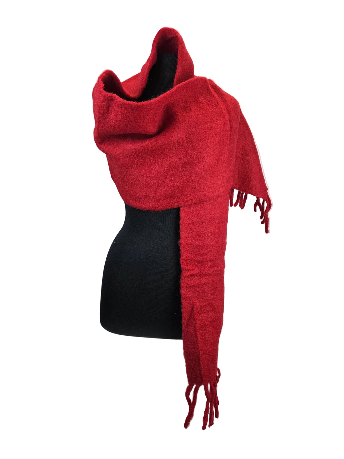 Red Wool Blend Scarf
