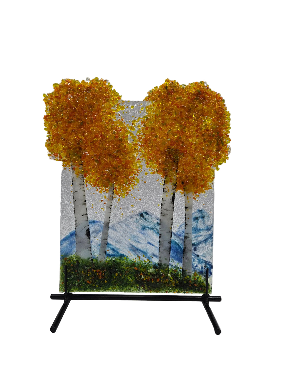 Orange Aspen Mountain Panel & Stand