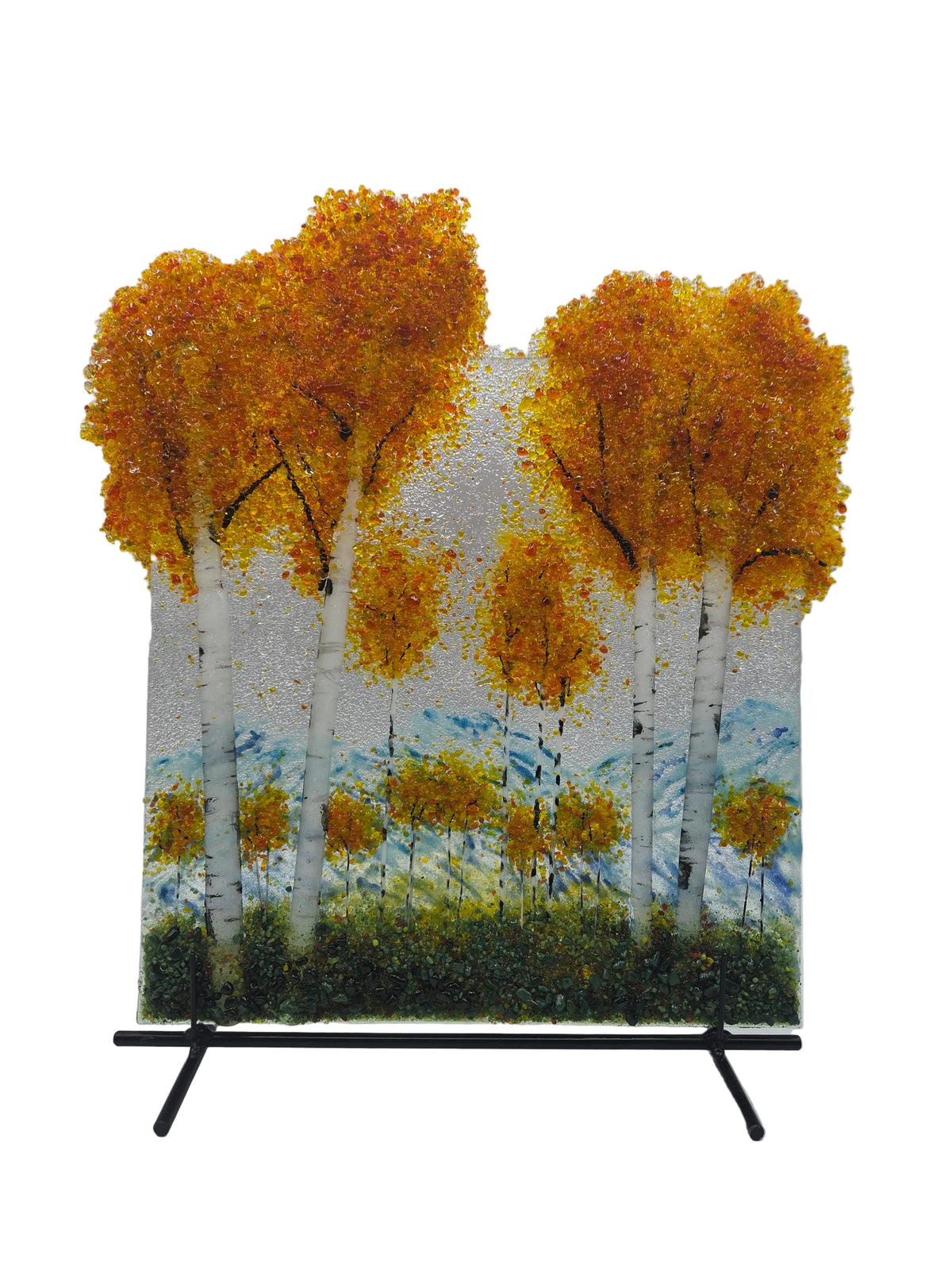 Orange Aspen Mountain Panel & Stand
