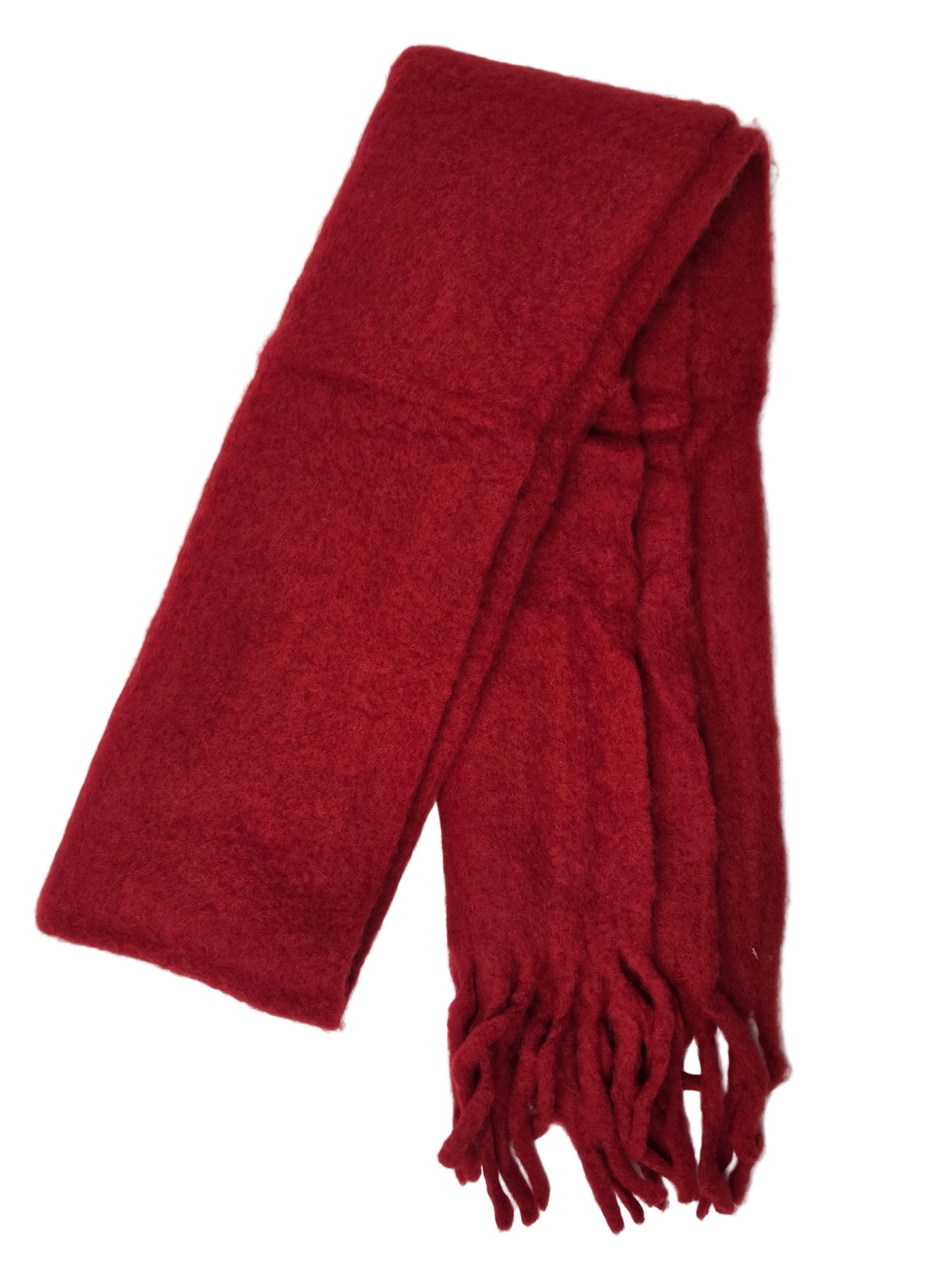 Red Wool Blend Scarf