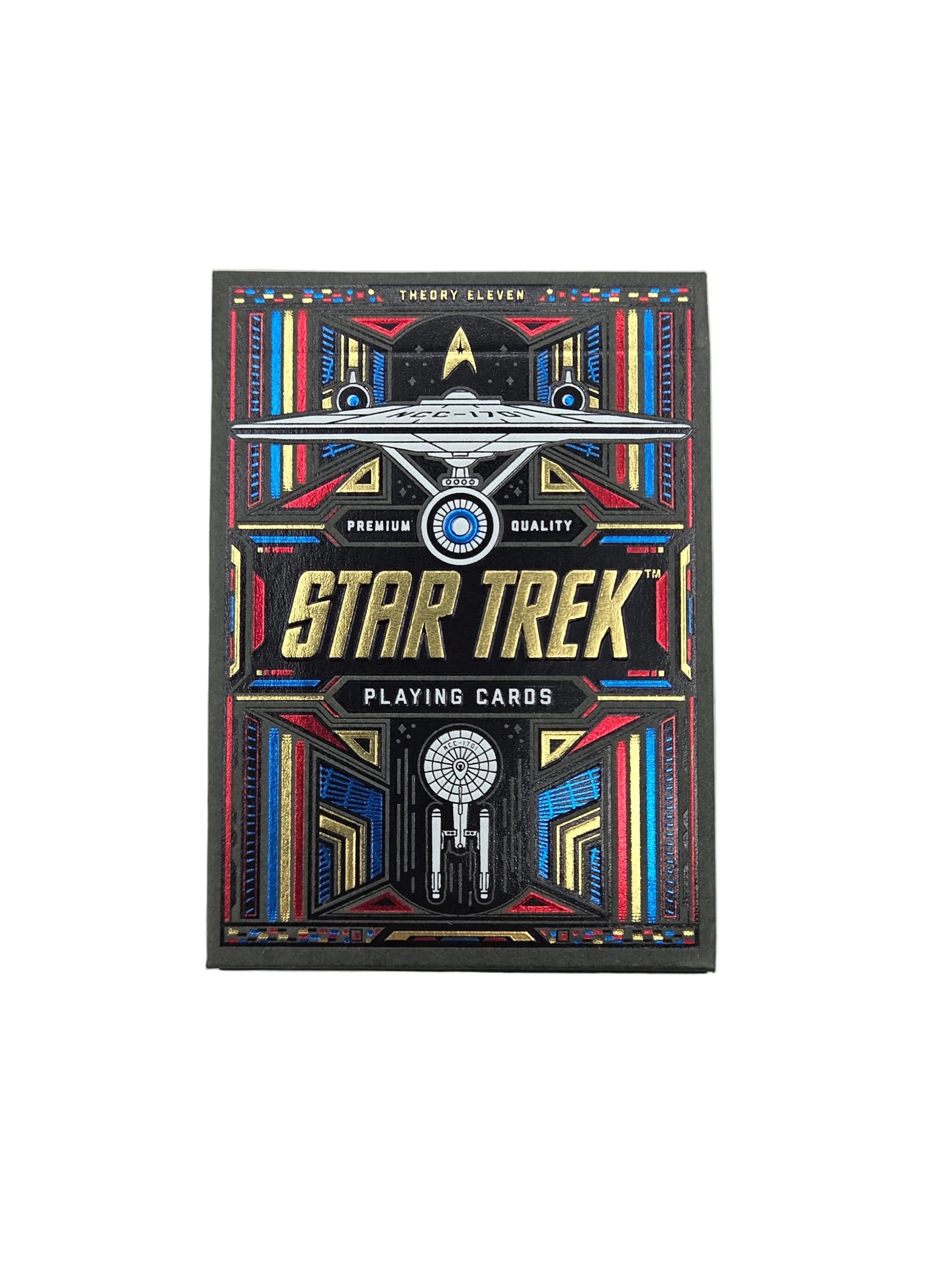 Star Trek playing cards box on a white background