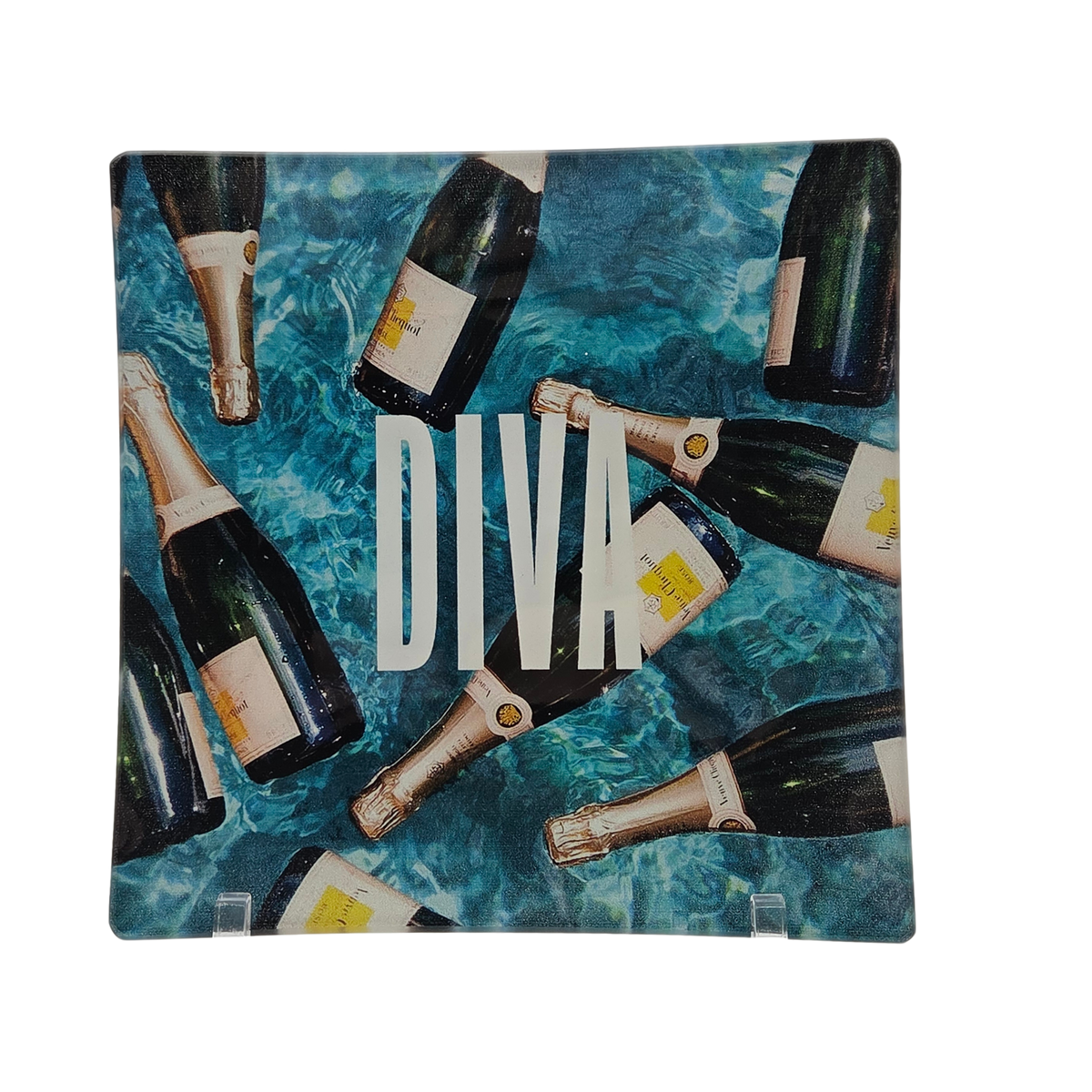 Pool & Champagne Glass Tray with DIVA Logo