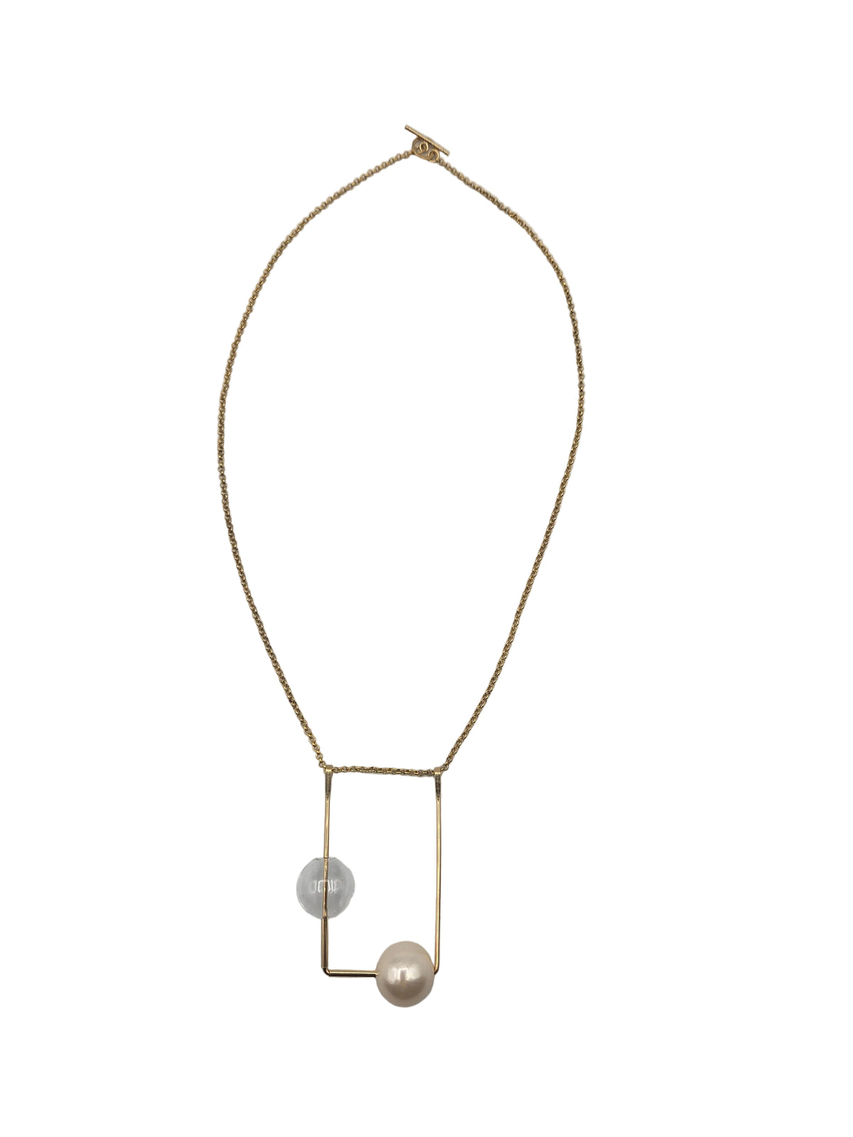 Norma Necklace Clear and Pearl