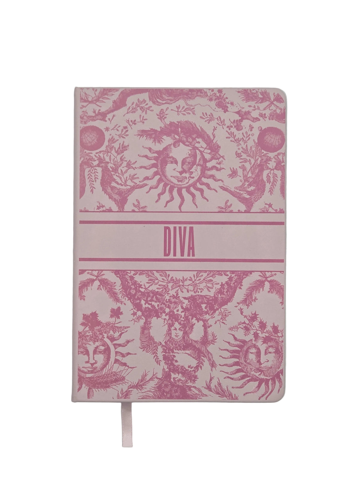 Pink Toile Lined Journal with DIVA Logo