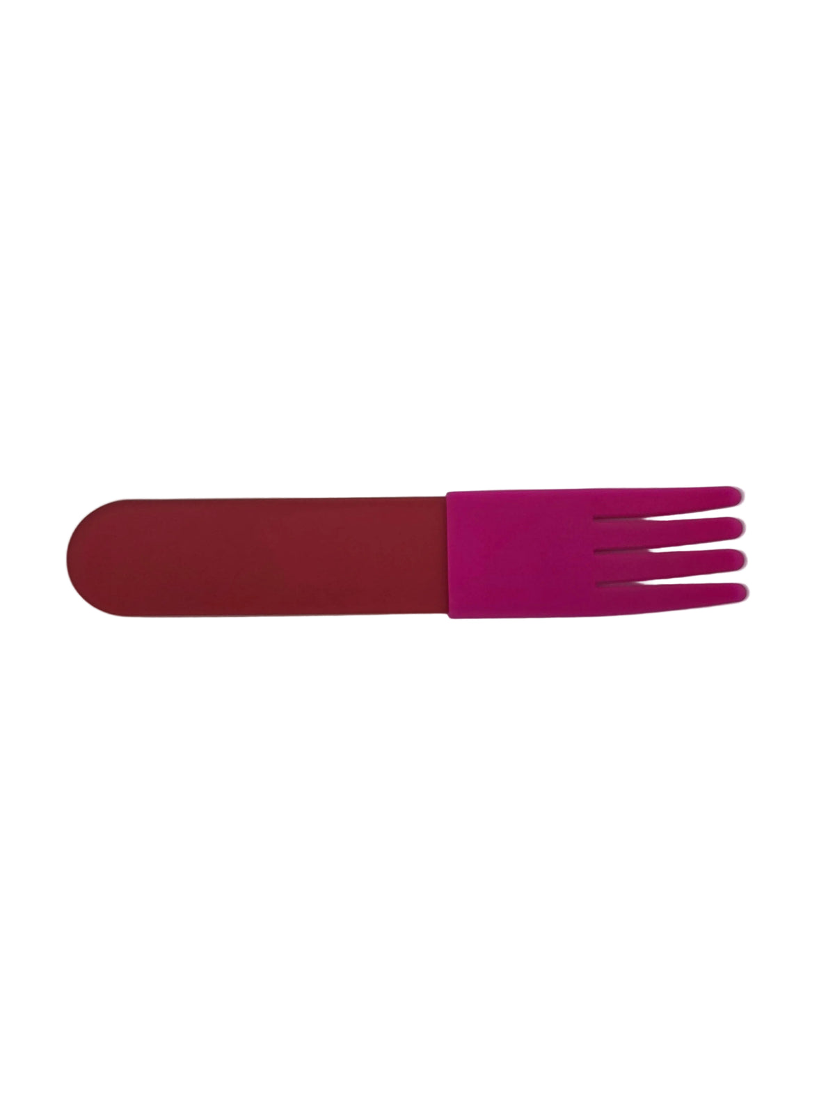 Red Acrylic Fork, Hot Pink Silicone Sleeve