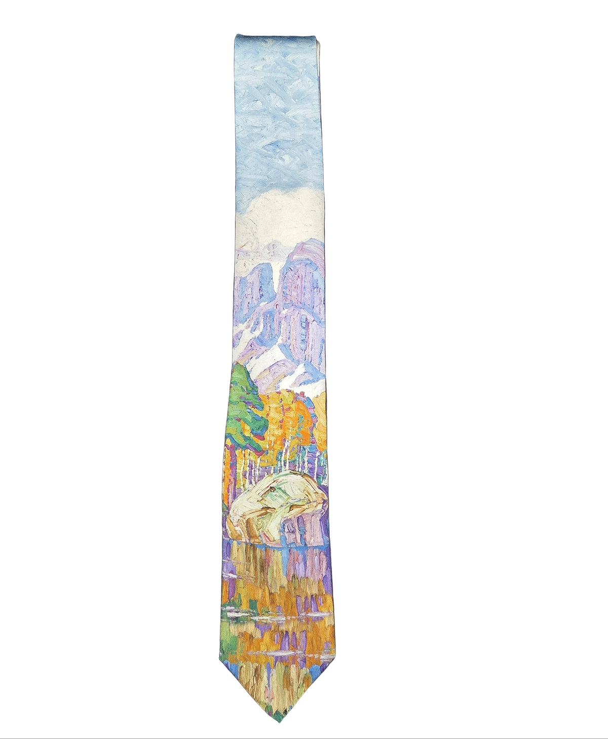 "Mountain" Tie with Coordinating Stripe on Back