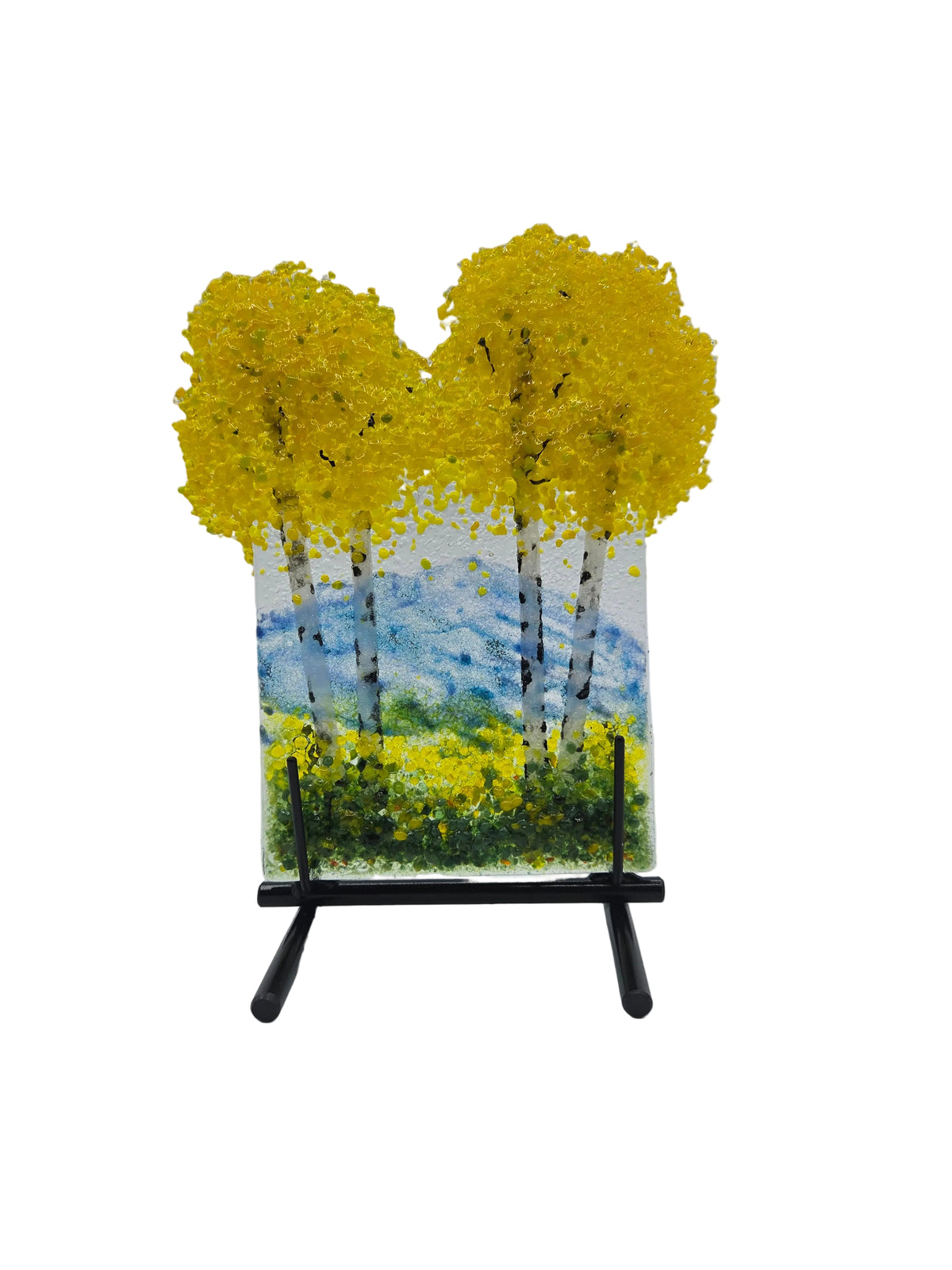Yellow Aspen Mountain Panel & Stand