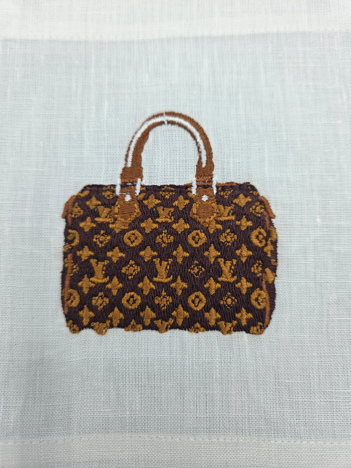 Set of 4 Louis Vuitton Pocketbook Linen Embroidered Cocktail Napkins