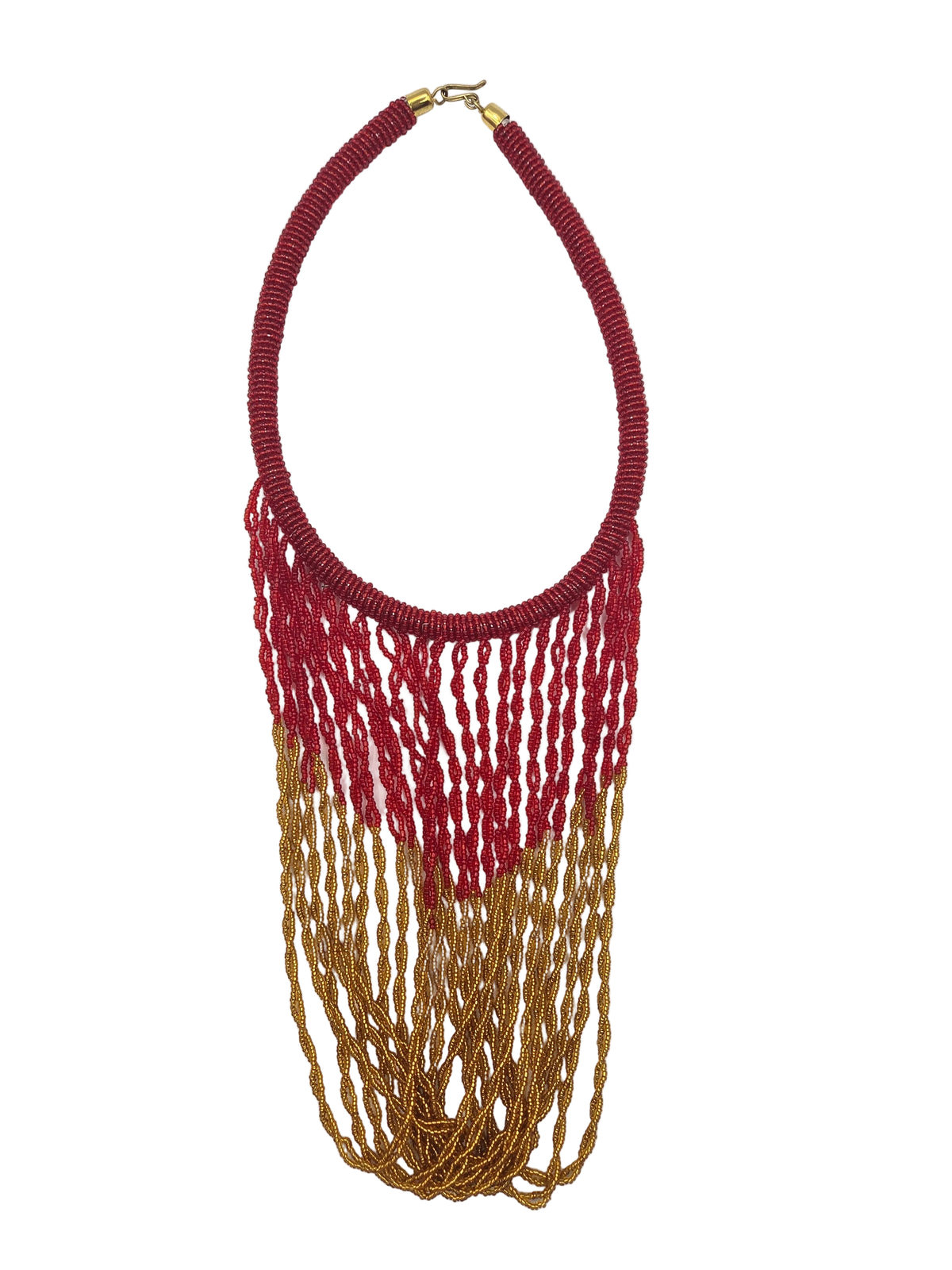 The Doris in Red Corvette Beaded Necklace