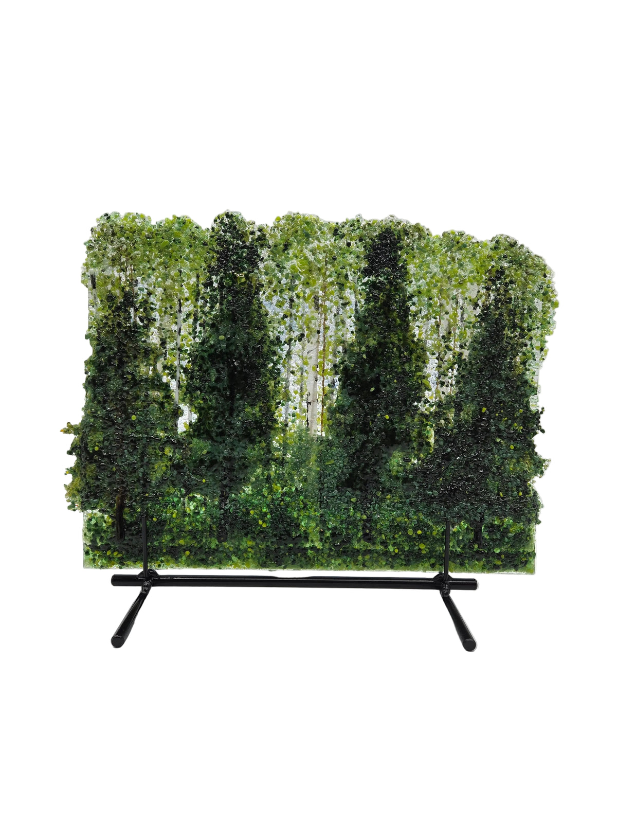 Green Aspen & Evergreen Trees Panel & Stand