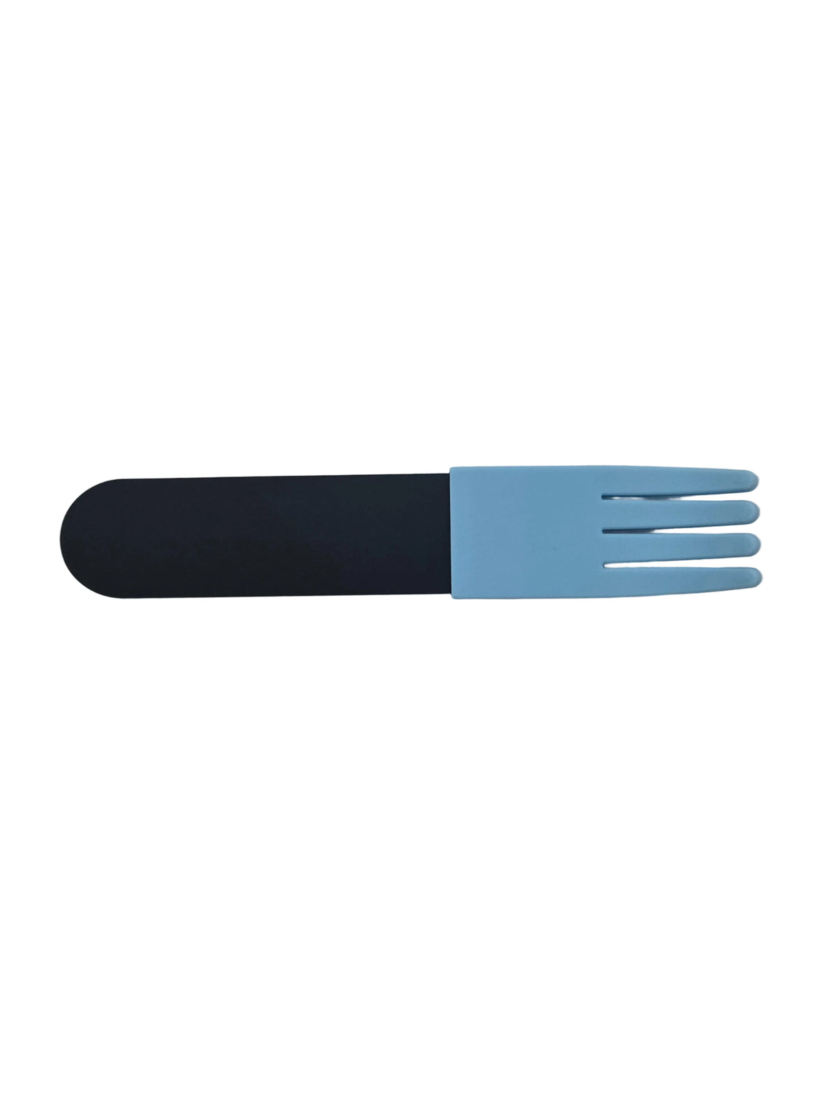 Black Acrylic Fork, Sky Blue Silicone Sleeve