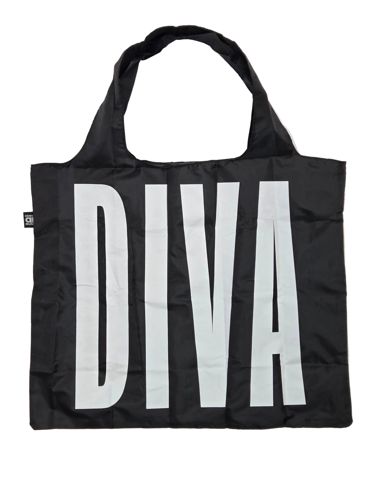 Black Eco Shopper Tote with White DIVA Logo