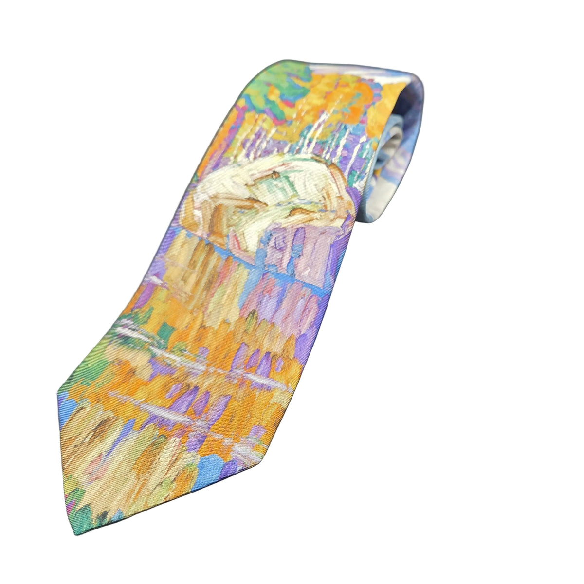 "Mountain" Tie with Coordinating Stripe on Back