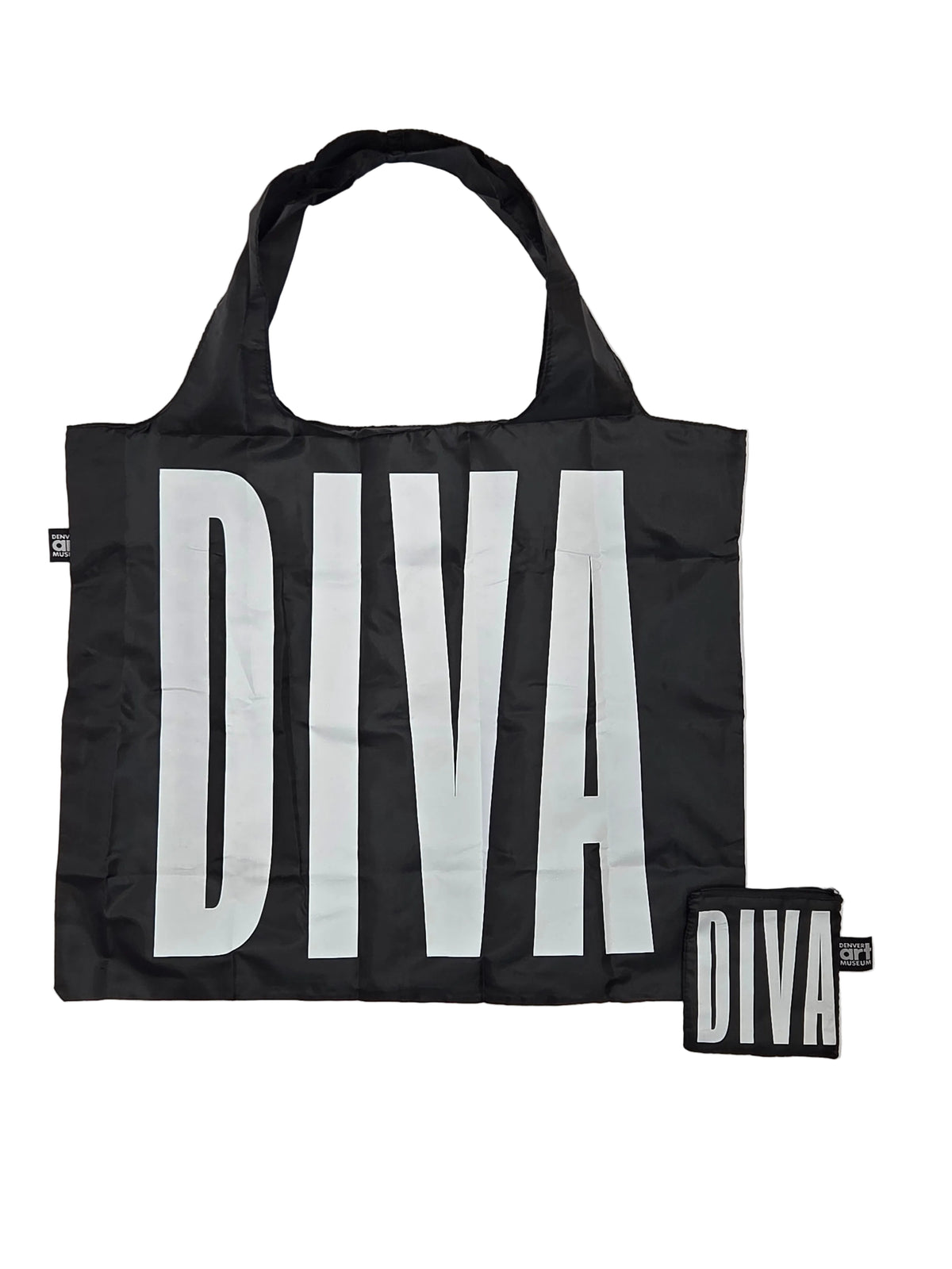 Black Eco Shopper Tote with White DIVA Logo