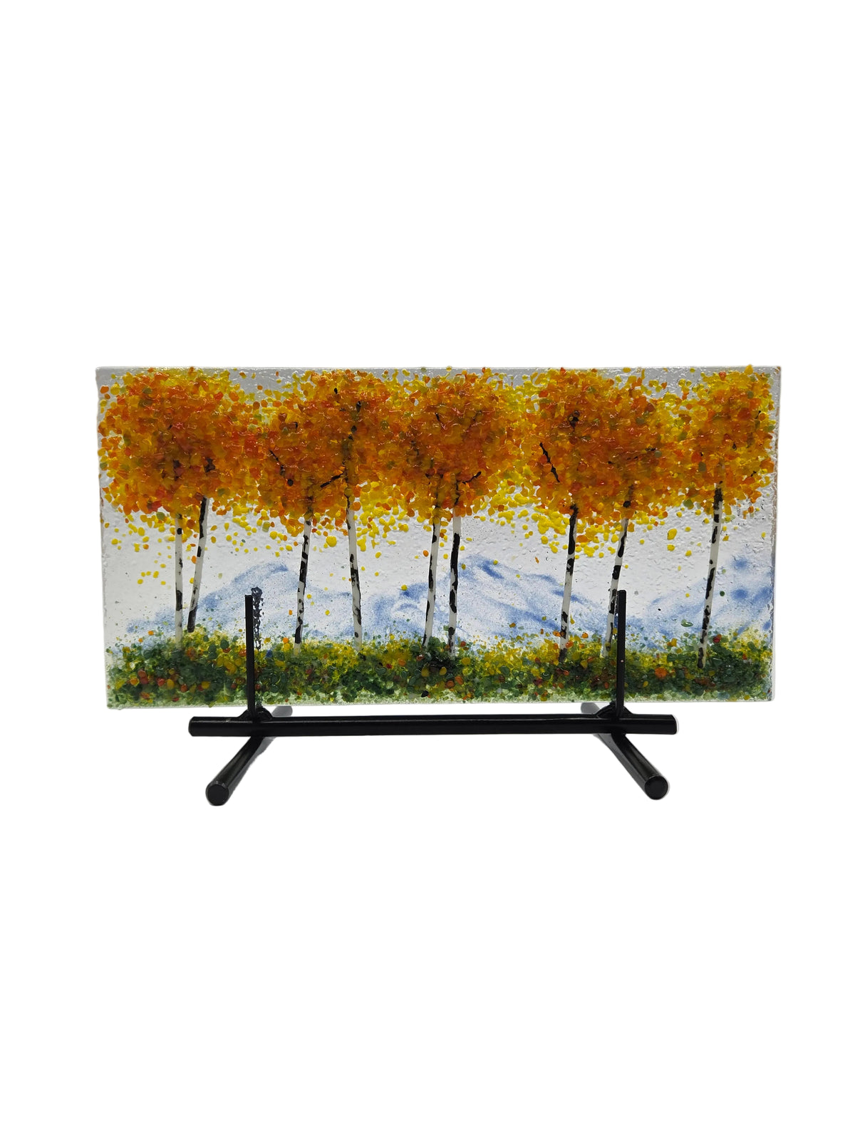 Orange Aspen Mountain Panel & Stand