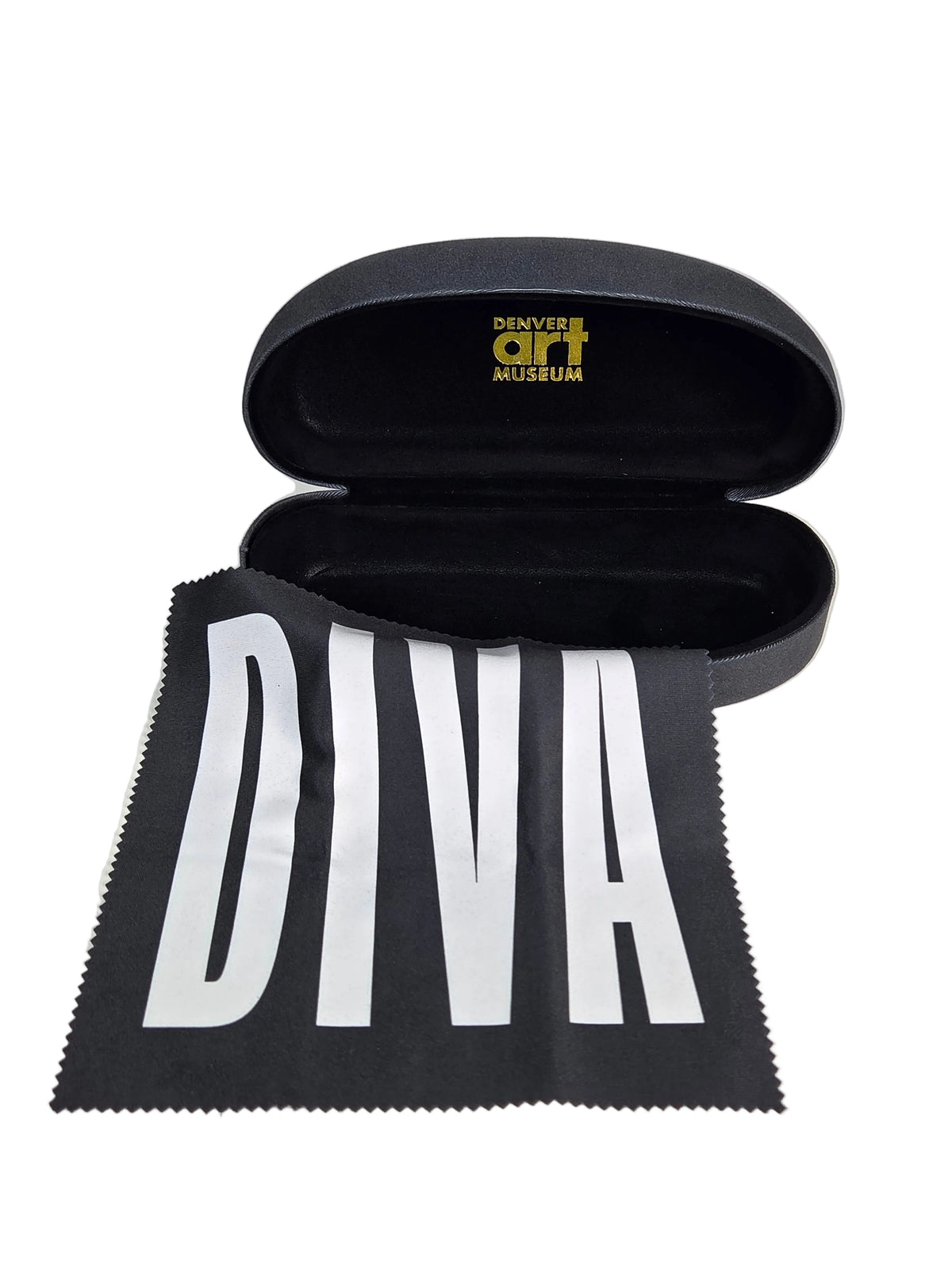 DIVA Logo Eyeglass Case with Microfiber Cloth