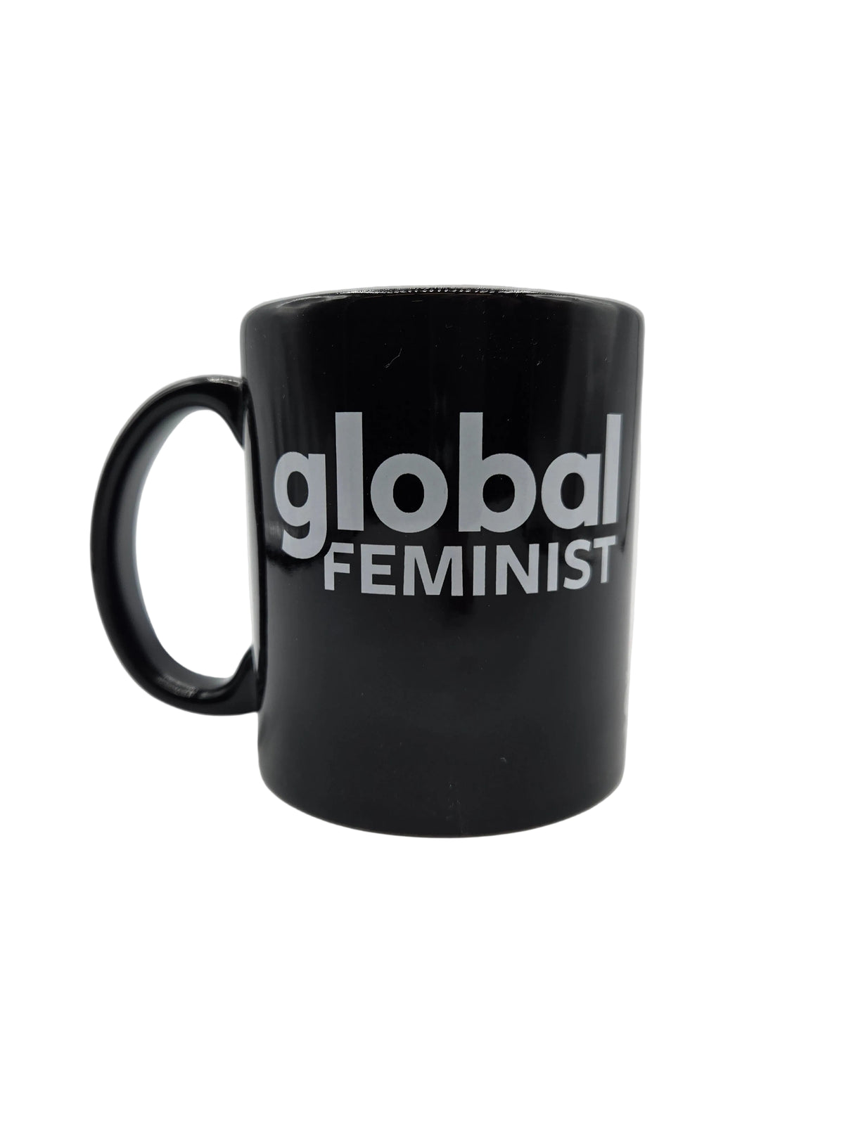 Global Feminist White on Black Mug