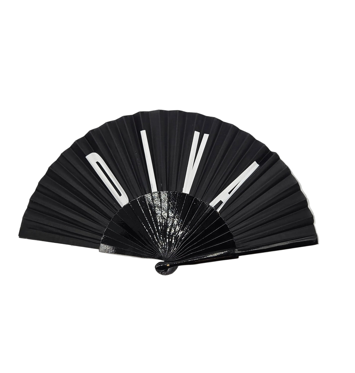 White Diva Logo on Black Fan