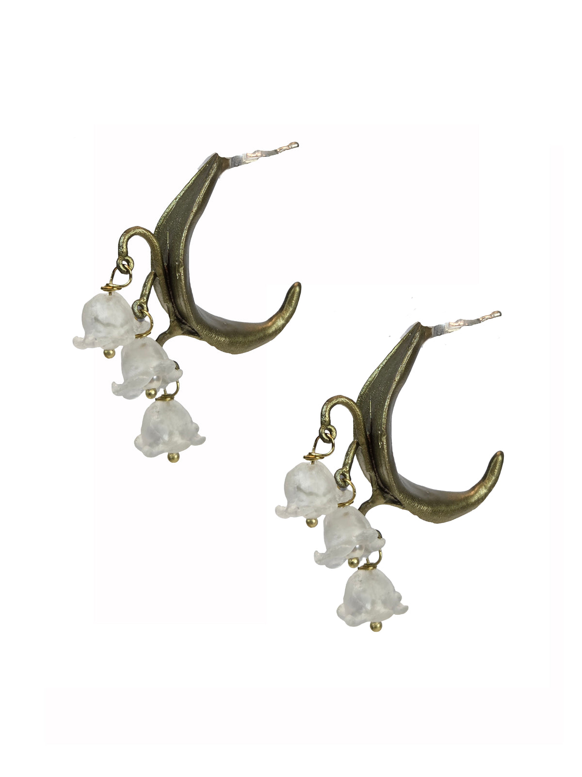 Lily of the Valley Hoop Post Earrings